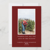 Kerstkrans van dennenhout plat kerstkaart (Achterkant)