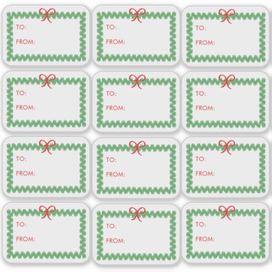 Kerstkrans 'Van en voor' stickerlabels Sticker (Voorkant)