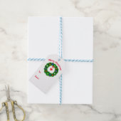 Kerstkrans van harten cadeaulabel (Met Touw)
