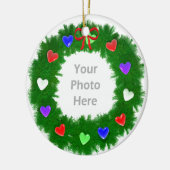 Kerstkrans van harten Foto Keramisch Ornament (Links)