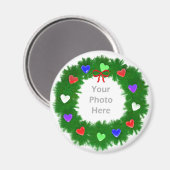 Kerstkrans van harten Foto Magneet (Voorkant / Achterkant)