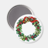 Kerstkrans van Holly en MIstletoe Magneet (Voorkant / Achterkant)