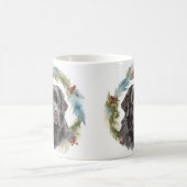 Kerstkrans van Newfoundland Kerstelijke Pup Koffiemok (Center)