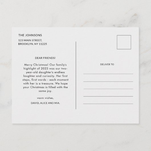 Kerstkrans van rode bessen Jaarverslag Briefkaart (Achterkant)