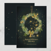 Kerstkrans van sterren feestelijke wenskaart feestdagenkaart (Voorkant / Achterkant)