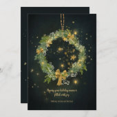 Kerstkrans van sterren Kerstkaart (Voorkant / Achterkant)