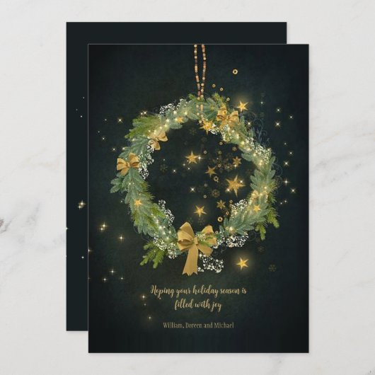 Kerstkrans van sterren Kerstkaart (Voorkant / Achterkant)