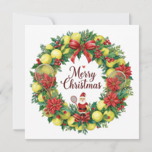 Kerstkrans van tennis voor Kerstmis Feestdagenkaart