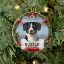 Kerstkrans van wijnranken Honden Foto Kerstboom Or