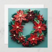 Kerstkrans veer vakantie wenskaart feestdagenkaart (Voorkant / Achterkant)