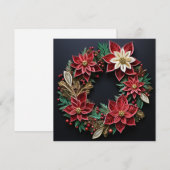 Kerstkrans veer vakantie wenskaart feestdagenkaart (Voorkant / Achterkant)