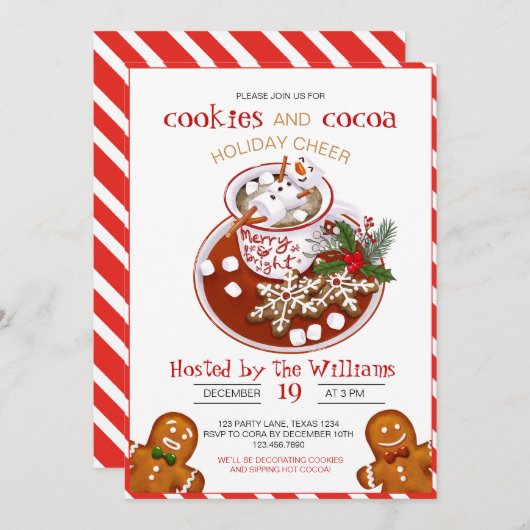 Kerstkrans Versieren Feestje Kaart (Voorkant / Achterkant)