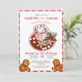 Kerstkrans versieren-feestje kaart