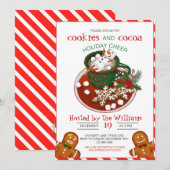 Kerstkrans-versiering-feest Uitnodiging (Voorkant / Achterkant)