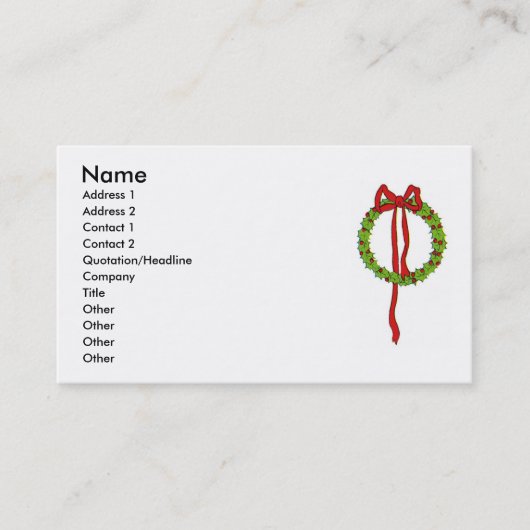 Kerstkrans Visitekaartje (Voorkant)
