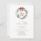 Kerstkrans voor babyfeestje kaart (Voorkant)