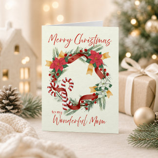 Kerstkrans voor moeder met Kerst Kaart