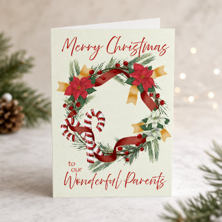 Kerstkrans voor ouders kaart