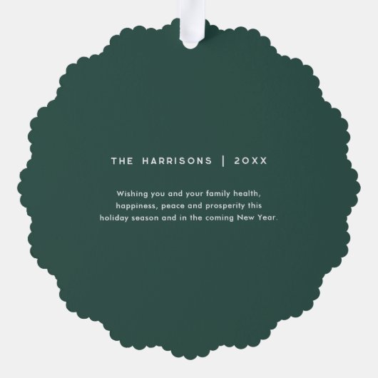 kerstkrans | Vrolijk alles foto Ornament Kaart (Achterkant)