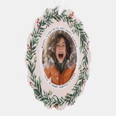 kerstkrans | Vrolijk alles foto Ornament Kaart (Rechts)