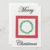 Kerstkrans "Vrolijk Kerstfeest" Feestdagenkaart (Voorkant / Achterkant)