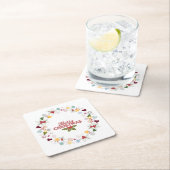 Kerstkrans Vrolijke Groeten Collectie Kartonnen Onderzetters (Insitu)