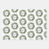 Kerstkrans Vrolijke Script Rode Groene Vakantie Inpakpapier Vel (Voorkant)