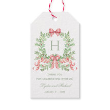 Kerstkrans w / boog | Monogram bruiloft