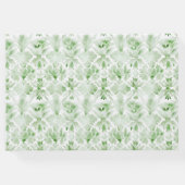 Kerstkrans w Candy Cane Bow Monogram bruiloft Gastenboek (Achterkant)