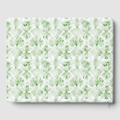 Kerstkrans w Candy Cane Bow Monogram bruiloft Gastenboek (Achterkant)