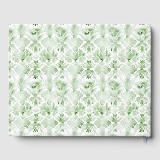 Kerstkrans w Candy Cane Bow Monogram bruiloft Gastenboek (Achterkant)