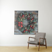 Kerstkrans wandtapijt wandkleed (In Situ (horizontaal))