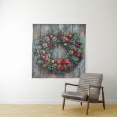 Kerstkrans wandtapijt wandkleed (In situ)