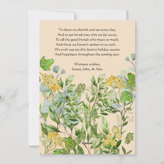 Kerstkrans Waterverf Feestdagenkaart (Achterkant)