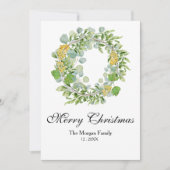 Kerstkrans Waterverf Feestdagenkaart (Voorkant)