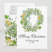 Kerstkrans Waterverf Feestdagenkaart (Voorkant / Achterkant)