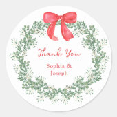 kerstkrans | Whimsical vakantie bruiloft Ronde Sticker (Voorkant)