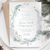 Kerstkrans Winter Onederland 1e verjaardag Kaart