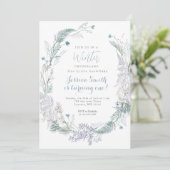 Kerstkrans Winter Onederland 1e verjaardag Kaart (Staand voorkant)