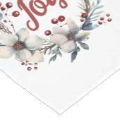 Kerstkrans, witte bloemen en bessen vreugde korte tafelloper (Hoek)