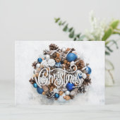 Kerstkrans Zakelijke groeten Feestdagenkaart (Staand voorkant)