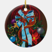 Kerstkransdraak Keramisch Ornament (Achterkant)