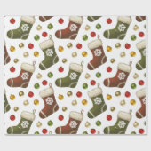Kerstkransen Cadeaupapier (Vlak)