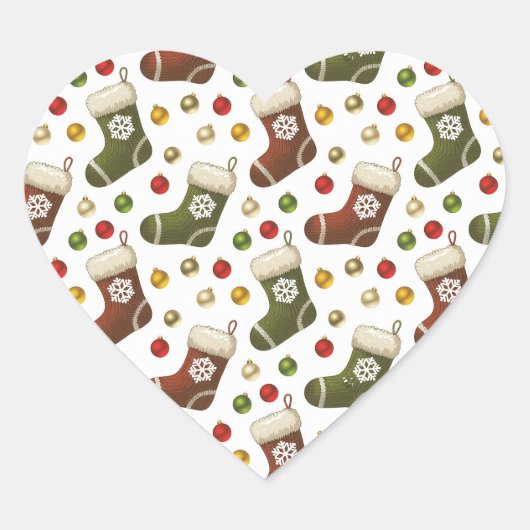 Kerstkransen Hart Sticker (Voorkant)