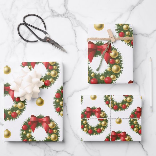 Kerstkransen Inpakpapier Vel (Voorkant)