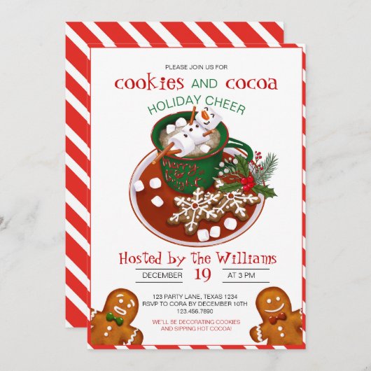 Kerstkransje voor het versieren van koekjes  Uitno Kaart (Voorkant / Achterkant)