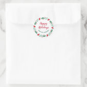 Kerstkransontwerp stickerlabel ronde sticker (Tas)