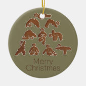 Kerstkransornament van gemberkoek keramisch ornament (Voorkant)