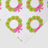 Kerstkranspatroon – Roze Strik Vakantiedesign Tissuepapier (Detail)