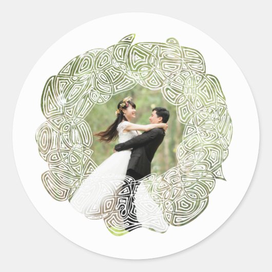 Kerstkransstickers Ronde Sticker (Voorkant)
